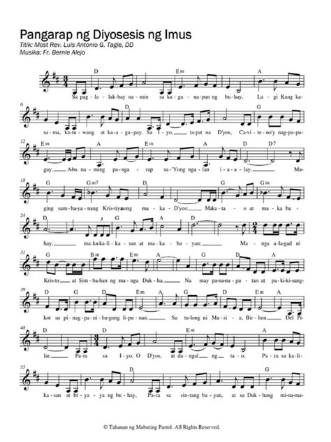 pangarap ng diyosesis ng imus lyrics|Pangarap NG Diyosesis NG Imus .
